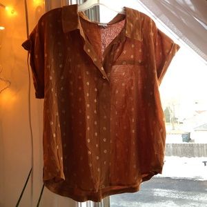 A.new.day. Orange crop top w/gold detail size xl